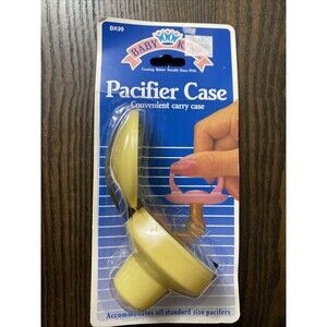 VTG Baby King Pacifier Convenient Carry Case Holder New Sealed  - Yellow
